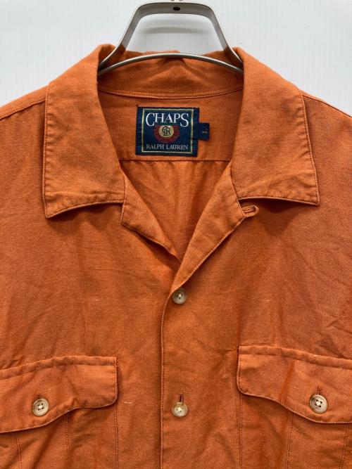 CHAPS RALPH LAUREN（チャップス ラルフローレン）CHAPS RALPH LAUREN (チャップス ラルフローレン) 90sリネンオープンカラーシャツ オレンジ サイズ:Lの古着・服飾アイテム
