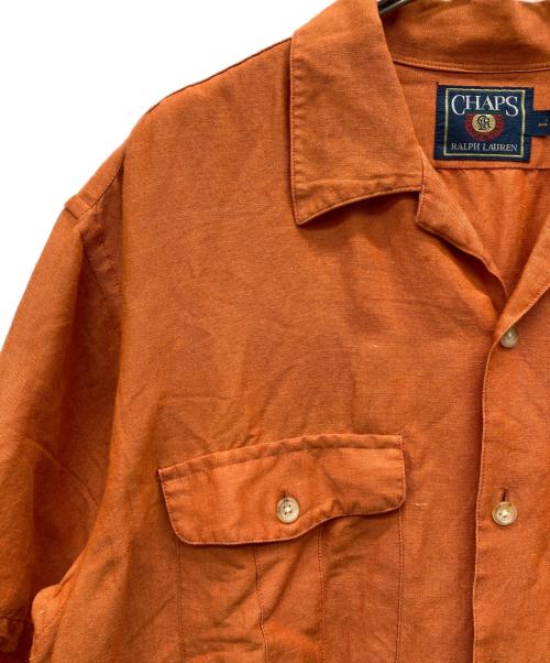 CHAPS RALPH LAUREN（チャップス ラルフローレン）CHAPS RALPH LAUREN (チャップス ラルフローレン) 90sリネンオープンカラーシャツ オレンジ サイズ:Lの古着・服飾アイテム