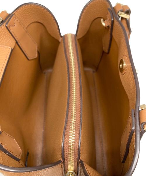 MICHAEL KORS（マイケル・コース）MICHAEL KORS (マイケル・コース) KIMBERLY SMALL SATCHEL MERLOT BAG/キムバリー スモール サッチェル メルロー マルチ トートバッグ  ベージュ×ブラウンの古着・服飾アイテム