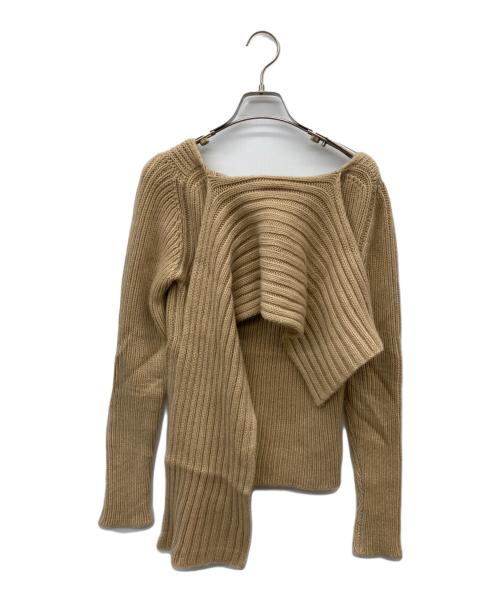 GUCCI（グッチ）GUCCI (グッチ) ショールカラーカシミヤニット ベージュ サイズ:Sの古着・服飾アイテム