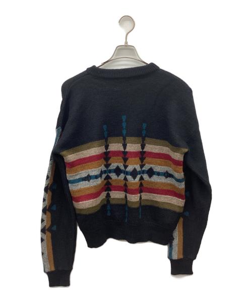 PENDLETON（ペンドルトン）PENDLETON (ペンドルトン) 70-80sネイティブ柄ニット ブラック サイズ:Lの古着・服飾アイテム