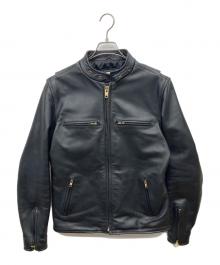 63LEATHER（ロクサンレザーズ）の古着「Original Single Riders Jackt/シングルライダースジャケット」｜ブラック