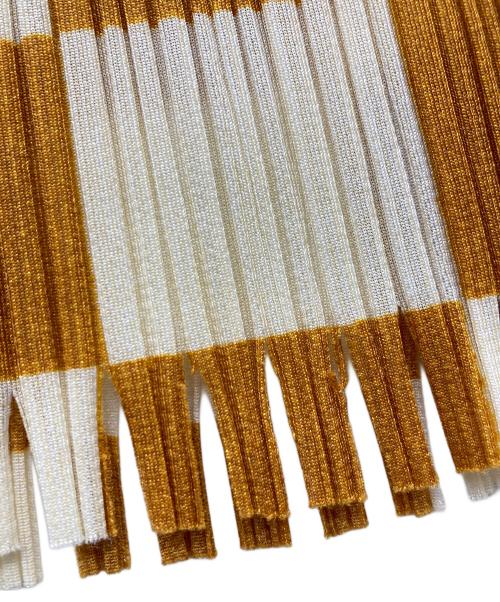 PLEATS PLEASE（プリーツプリーズ）PLEATS PLEASE (プリーツプリーズ) ブロックチェックプリーツパンツ アイボリー×ブラウン サイズ:1の古着・服飾アイテム