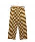 PLEATS PLEASE（プリーツプリーズ）の古着「ブロックチェックプリーツパンツ」｜アイボリー×ブラウン
