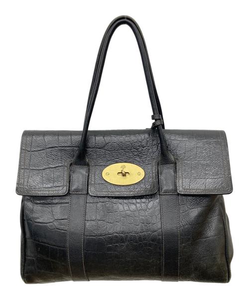 MULBERRY（マルベリー）MULBERRY (マルベリー) ベイズウォーター エンボスレザートートバッグ ブラックの古着・服飾アイテム