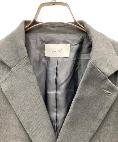 soerte（ソエルテ）soerte (ソエルテ) オーバーサイズダブルブレストジャケット グレー サイズ:2の古着・服飾アイテム