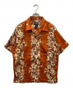 patalohaパタロハ）の古着「00S ツバル柄アロハシャツ」｜オレンジ