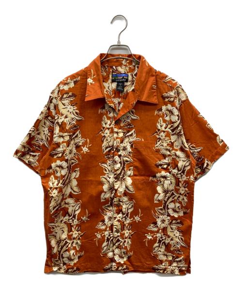 pataloha（パタロハ）pataloha (パタロハ) 00S ツバル柄アロハシャツ オレンジ サイズ:Mの古着・服飾アイテム