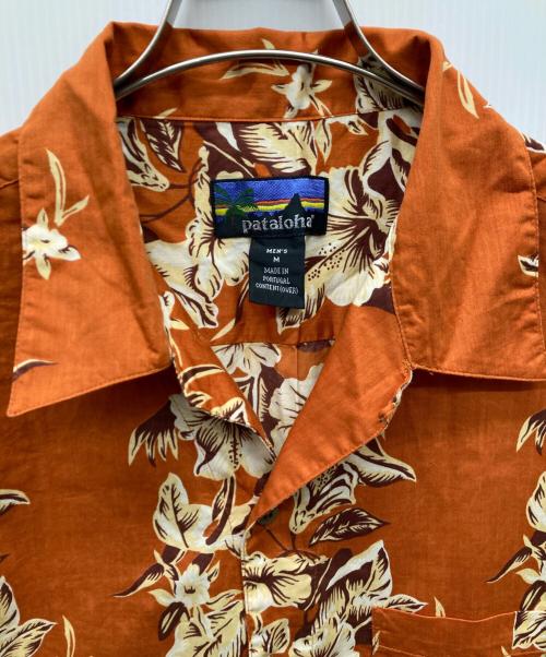 pataloha（パタロハ）pataloha (パタロハ) 00S ツバル柄アロハシャツ オレンジ サイズ:Mの古着・服飾アイテム