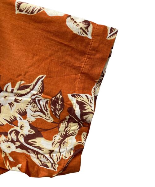 pataloha（パタロハ）pataloha (パタロハ) 00S ツバル柄アロハシャツ オレンジ サイズ:Mの古着・服飾アイテム