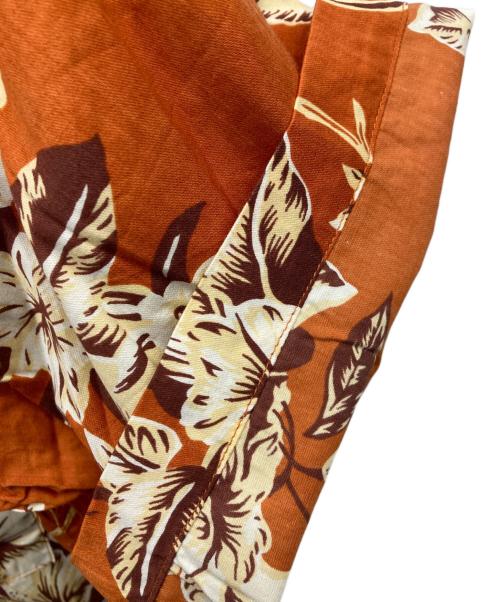pataloha（パタロハ）pataloha (パタロハ) 00S ツバル柄アロハシャツ オレンジ サイズ:Mの古着・服飾アイテム