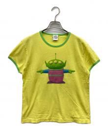 DISNEY（ディズニー）の古着「リトルグリーンメン/リンガーTシャツ」｜イエロー