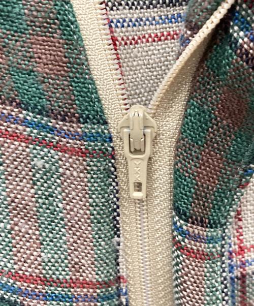 INSCRIRE（アンスクリア）INSCRIRE (アンスクリア) リネンチェックパンツ グリーン サイズ:36の古着・服飾アイテム