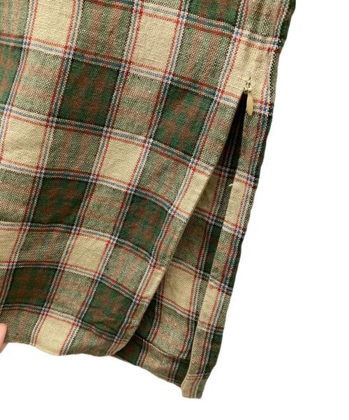 INSCRIRE（アンスクリア）INSCRIRE (アンスクリア) リネンチェックパンツ グリーン サイズ:36の古着・服飾アイテム