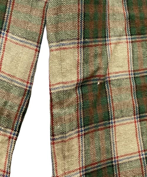 INSCRIRE（アンスクリア）INSCRIRE (アンスクリア) リネンチェックパンツ グリーン サイズ:36の古着・服飾アイテム