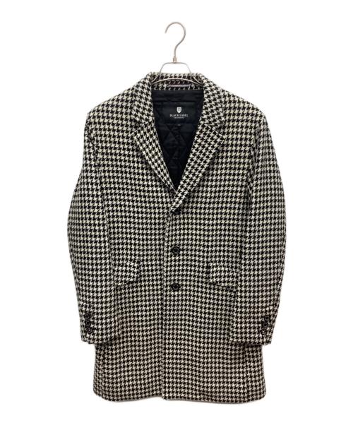 BLACK LABEL CRESTBRIDGE（ブラックレーベル クレストブリッジ）BLACK LABEL CRESTBRIDGE (ブラックレーベル クレストブリッジ) ハウンドトゥースチェスターコート ホワイト×ブラック サイズ:Mの古着・服飾アイテム