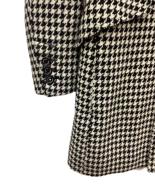 BLACK LABEL CRESTBRIDGE（ブラックレーベル クレストブリッジ）BLACK LABEL CRESTBRIDGE (ブラックレーベル クレストブリッジ) ハウンドトゥースチェスターコート ホワイト×ブラック サイズ:Mの古着・服飾アイテム