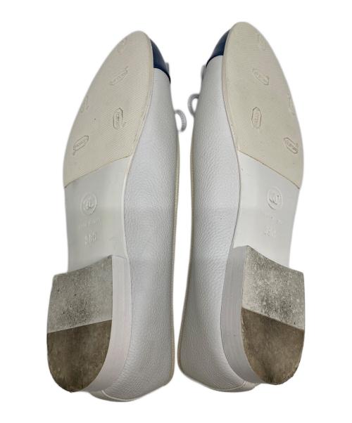 CHANEL（シャネル）CHANEL (シャネル) ココマークトゥリボンバレエパンプス ホワイト×ネイビー サイズ:38Cの古着・服飾アイテム