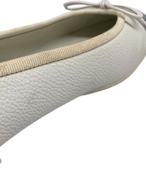 CHANEL（シャネル）CHANEL (シャネル) ココマークトゥリボンバレエパンプス ホワイト×ネイビー サイズ:38Cの古着・服飾アイテム