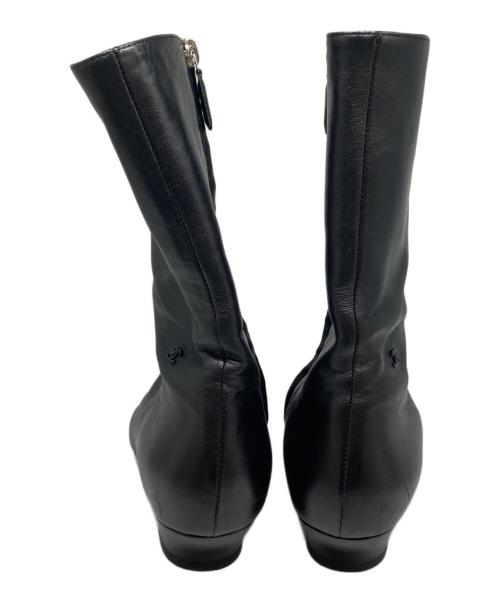 CHANEL（シャネル）CHANEL (シャネル) サイドジップストレートチップブーツ ブラック サイズ:38Cの古着・服飾アイテム