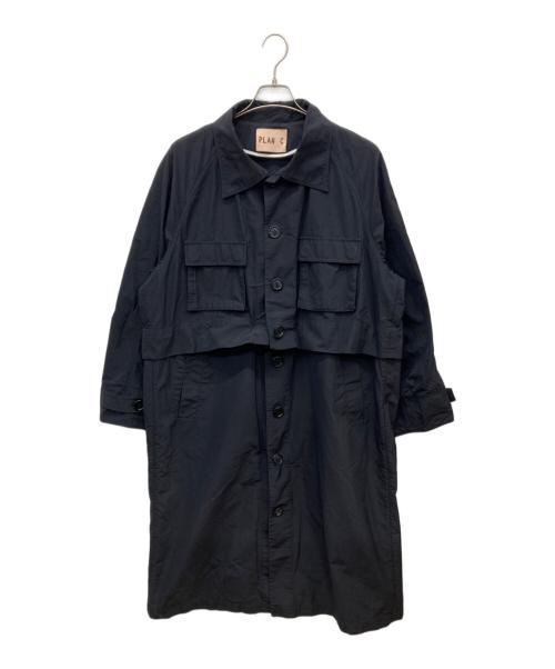 PLAN C（プランシー）Plan C (プランシー) ナイロンステンカラーコート ブラック サイズ:44の古着・服飾アイテム