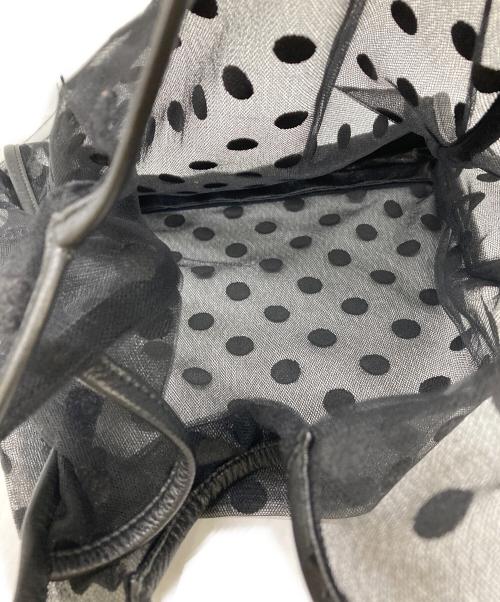 LUDLOW（ラドロー）LUDLOW (ラドロー) ドット×メッシュトートバッグ ブラックの古着・服飾アイテム