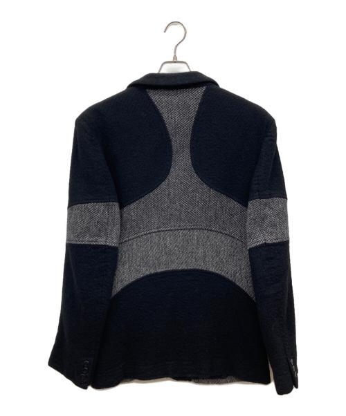 COMME des GARCONS HOMME PLUS（コムデギャルソンオムプリュス）COMME des GARCONS HOMME PLUS (コムデギャルソンオムプリュス) 03AW ヘリンボーン切替ウール3Bジャケット/AD2003 カーブ期 ブラック×グレー サイズ:Mの古着・服飾アイテム
