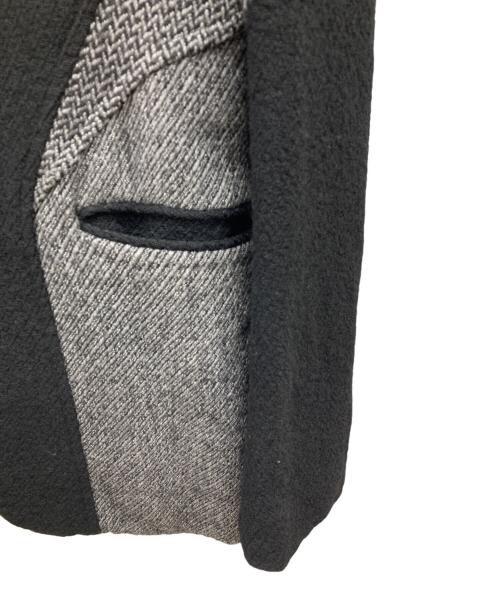 COMME des GARCONS HOMME PLUS（コムデギャルソンオムプリュス）COMME des GARCONS HOMME PLUS (コムデギャルソンオムプリュス) 03AW ヘリンボーン切替ウール3Bジャケット/AD2003 カーブ期 ブラック×グレー サイズ:Mの古着・服飾アイテム