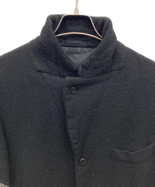 COMME des GARCONS HOMME PLUS（コムデギャルソンオムプリュス）COMME des GARCONS HOMME PLUS (コムデギャルソンオムプリュス) 03AW ヘリンボーン切替ウール3Bジャケット/AD2003 カーブ期 ブラック×グレー サイズ:Mの古着・服飾アイテム