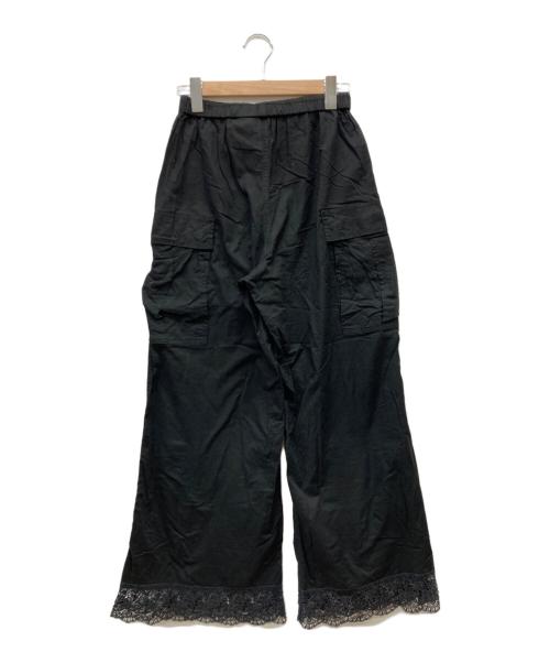 tricot COMME des GARCONS（トリココムデギャルソン）tricot COMME des GARCONS (トリココムデギャルソン) 裾レースワイドカーゴパンツ ブラック サイズ:-の古着・服飾アイテム