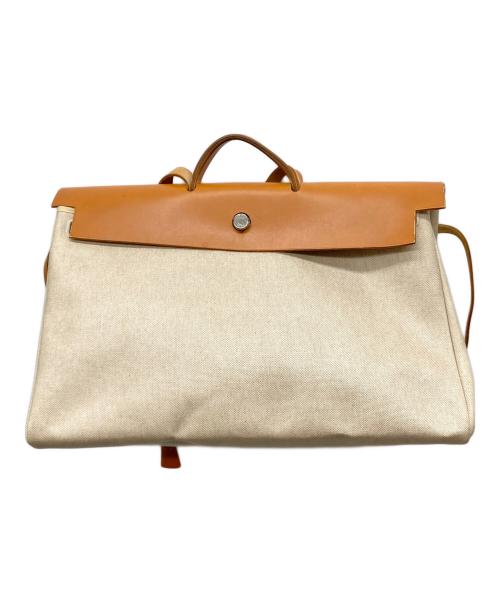 HERMES（エルメス）HERMES (エルメス) エールバッグGM ブラウン×ベージュの古着・服飾アイテム