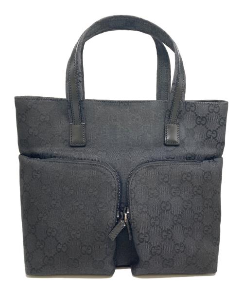GUCCI（グッチ）GUCCI (グッチ) GGキャンバスハンドバッグ ブラックの古着・服飾アイテム