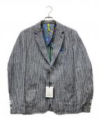 bernateベルナーテ）の古着「コットンリネンストライプ2Bジャケット」｜ネイビー