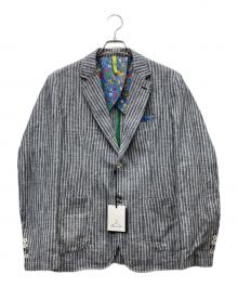 bernate（ベルナーテ）の古着「コットンリネンストライプ2Bジャケット」｜ネイビー
