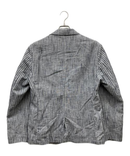 bernate（ベルナーテ）bernate (ベルナーテ) コットンリネンストライプ2Bジャケット ネイビー サイズ:46の古着・服飾アイテム
