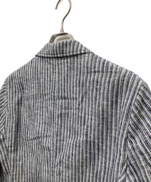 bernate（ベルナーテ）bernate (ベルナーテ) コットンリネンストライプ2Bジャケット ネイビー サイズ:46の古着・服飾アイテム