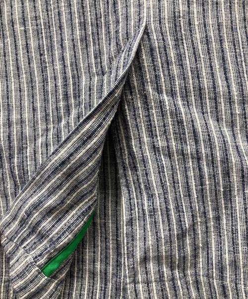 bernate（ベルナーテ）bernate (ベルナーテ) コットンリネンストライプ2Bジャケット ネイビー サイズ:46の古着・服飾アイテム