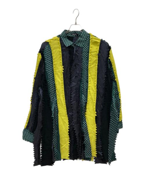 BOTTER（ボッター）BOTTER (ボッター) 再構築シャツ ブラック×イエロー サイズ:記載なしの古着・服飾アイテム