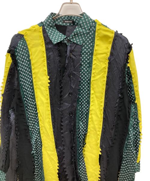 BOTTER（ボッター）BOTTER (ボッター) 再構築シャツ ブラック×イエロー サイズ:記載なしの古着・服飾アイテム
