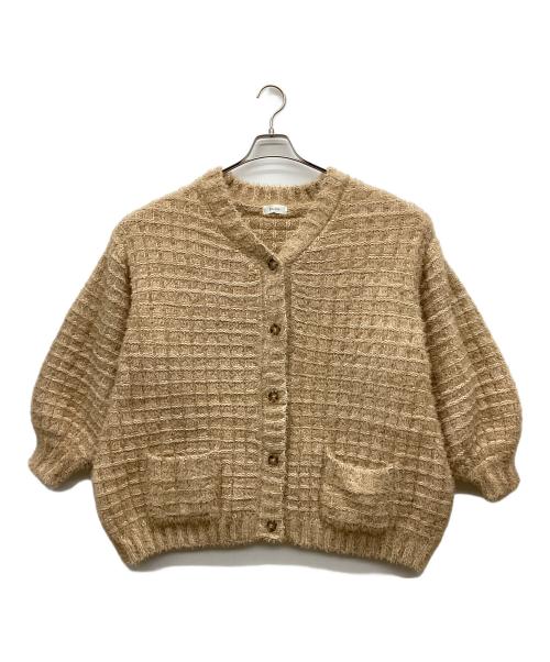 darich（ダーリッチ）Darich (ダーリッチ) モールボリュームニットカーディガン ベージュ サイズ:FREEの古着・服飾アイテム
