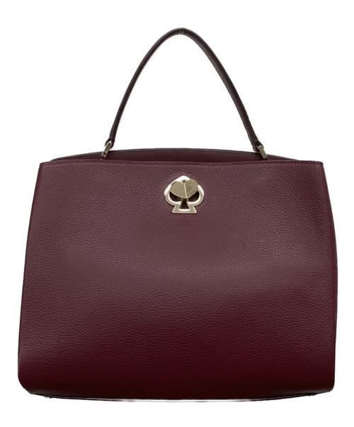 Kate Spade（ケイトスペード）Kate Spade (ケイトスペード) ぺブルレザー ロミー ミディアム サッチェル 2WAY ショルダー ハンドバッグ ワインレッドの古着・服飾アイテム