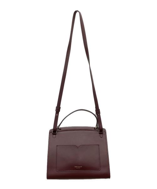 Kate Spade（ケイトスペード）Kate Spade (ケイトスペード) ぺブルレザー ロミー ミディアム サッチェル 2WAY ショルダー ハンドバッグ ワインレッドの古着・服飾アイテム