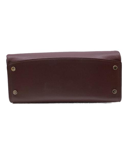 Kate Spade（ケイトスペード）Kate Spade (ケイトスペード) ぺブルレザー ロミー ミディアム サッチェル 2WAY ショルダー ハンドバッグ ワインレッドの古着・服飾アイテム