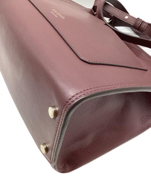 Kate Spade（ケイトスペード）Kate Spade (ケイトスペード) ぺブルレザー ロミー ミディアム サッチェル 2WAY ショルダー ハンドバッグ ワインレッドの古着・服飾アイテム