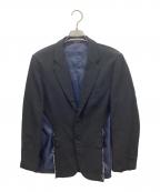 COMME des GARCONS HOMME PLUSコムデギャルソンオムプリュス）の古着「08SS カットオフデザイン製品染めジャケット/AD2007/ スーパーインポジション期」｜ブラック×ネイビー