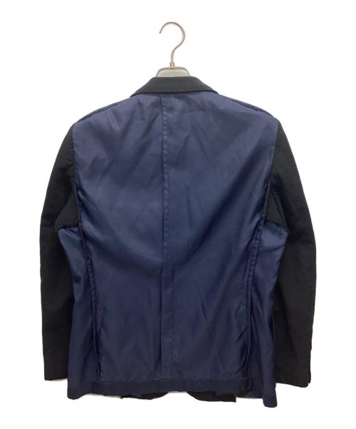 COMME des GARCONS HOMME PLUS（コムデギャルソンオムプリュス）COMME des GARCONS HOMME PLUS (コムデギャルソンオムプリュス) 08SS カットオフデザイン製品染めジャケット/AD2007/ スーパーインポジション期  ブラック×ネイビー サイズ:Mの古着・服飾アイテム