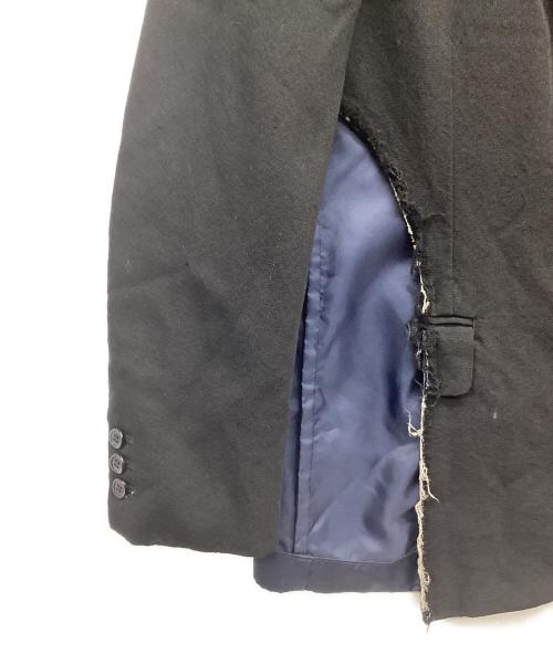 COMME des GARCONS HOMME PLUS（コムデギャルソンオムプリュス）COMME des GARCONS HOMME PLUS (コムデギャルソンオムプリュス) 08SS カットオフデザイン製品染めジャケット/AD2007/ スーパーインポジション期  ブラック×ネイビー サイズ:Mの古着・服飾アイテム