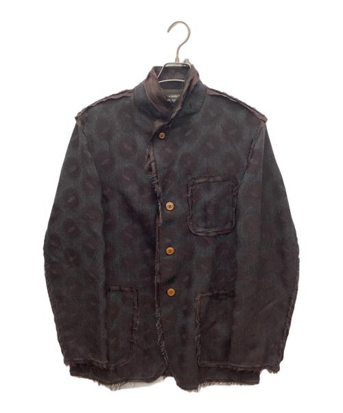 COMME des GARCONS HOMME PLUS（コムデギャルソンオムプリュス）COMME des GARCONS HOMME PLUS (コムデギャルソンオムプリュス) 02AW カットオフデザインジャガードジャケット/AD2002 グレー サイズ:Mの古着・服飾アイテム