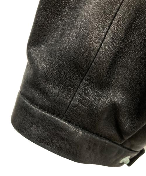 GUCCI（グッチ）GUCCI (グッチ) シングルレザージャケット ブラック サイズ:46の古着・服飾アイテム