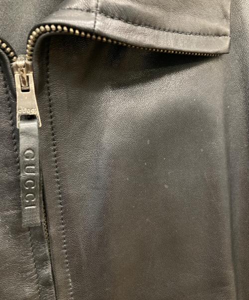 GUCCI（グッチ）GUCCI (グッチ) シングルレザージャケット ブラック サイズ:46の古着・服飾アイテム